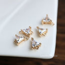 10pcs Triangle Glass zircon Charm pendant, 6mm Zircon Charm, CZ Pave Pendant Charm, earrings necklace pendant Jewelry Making