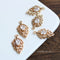 10pcs 13x23mm leaves cz pave Leaves charm, brass gold plated bracelet necklace pendant, pave charm