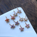 10pcs Five pointed star zircon Charm pendant, 7mm Zircon Charm, Star CZ Pave Pendant Charm, earrings bracelet necklace Jewelry Making