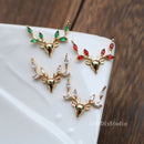 10pcs antlers CZ Pave Charm, zircon Charm Pendant, deer crystal Pave Charm, Jewelry Making Supplies