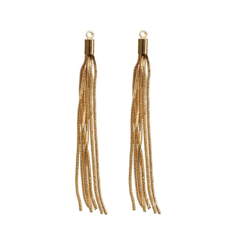 2pcs 14K Tassel Pendant Charm, Jewelry Making,Material Craft Supplies