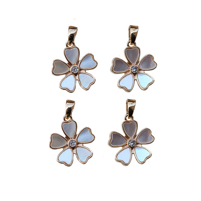 2pcs White fritillary Five petal flower Pendant Charm, earrings bracelet necklace pendant Jewelry Making,wholesale prices