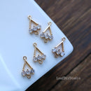 10pcs Triangle CZ Pave Charm pendant, Triangle zircon crystal Connector, Diy Glass crystal Pave Charm, Jewelry Making Supplies