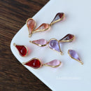 10pcs Teardrop Clear Crystal Glass Pendant Charm, Lucite beads, Bezel Gemstone, wholesale prices