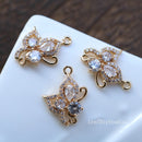 10pcs Butterfly CZ Pave Charm, zircon Charm Pendant, Butterfly grass crystal Pave Charm, Jewelry Making Supplies