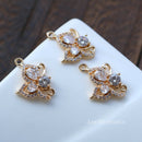 10pcs Butterfly CZ Pave Charm, zircon Charm Pendant, Butterfly grass crystal Pave Charm, Jewelry Making Supplies