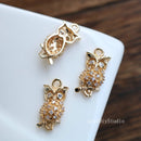 10pcs owl CZ Pave Charm, zircon owl Charm Pendant, crystal Pave Charm, owl Jewelry Making Supplies wholesale prices