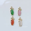 10pcs Cat's eye stone pendant charm, Crystal stone pendant, DIY bracelet necklace pendant Jewelry Supplies