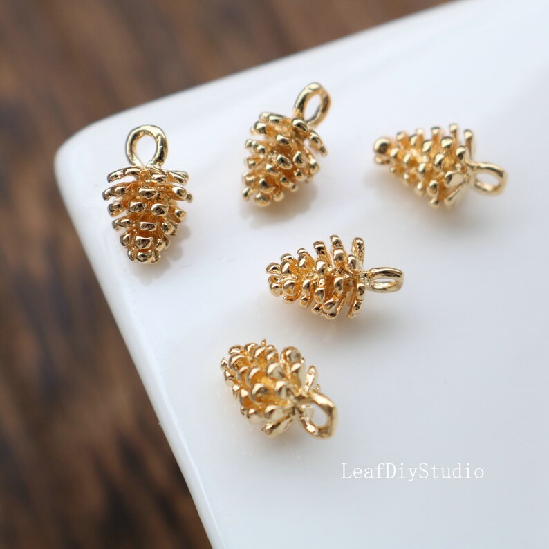 10pcs Pine cones Charm, 12x7mm Pine cones Charm Pendant, Pine cones Jewelry Making Supplies, wholesale prices