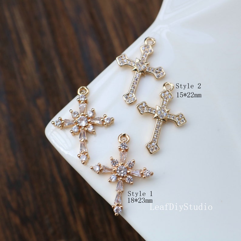 10pcs CZ Pave cross Charm, cros zircon Charm Pendant, crystal Pave Charm, cros Jewelry Making Supplies, wholesale prices