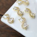 10pcs 8 words zircon Connector charm, cz pave charm pendant, pave charm, crystal CZ Pave ConnectoR