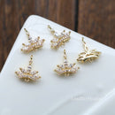 10PCS Crown Zirconia Snowflake Charms, CZ Pave Crown Pendant, Rhinestone Charm, diy Jewelry Making