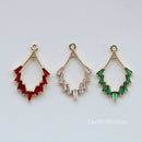 10pcs Leaves crystal CZ Pave Charm, zircon Charm Pendant, White red, green Pave Charm, DIY Jewelry Making Supplies