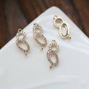 10pcs Double circle Zirconia Connecto Charm Pedant, 8 words CZ Pave Crown Pendant, Rhinestone Charm, High Quality