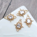 10pcs Teardrop CZ Pave Charm, 21x16mm zircon Charm Pendant, Teardrop crystal Pave Charm, Jewelry Making Supplies, wholesale prices