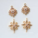 10pcs Four petals CZ Pave Charm, flower zircon Charm Pendant, crystal Pave Charm, wholesale prices, High Quality