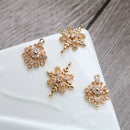 10pcs Four petals CZ Pave Charm, flower zircon Charm Pendant, crystal Pave Charm, wholesale prices, High Quality