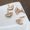 10PCS Apricot Leaf Zirconia Flower Butterfly pendant Charm, fan CZ Pave Flower Pendant, DIY Jewelry Supply