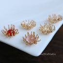 20pcs 15mm copper two-layer flower heart trays, Stamen blank, receptacle, Handmade headwear materials