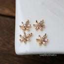 10pcs Five petal flower Zirconia pendant Charm, Six petal snowflake Pendant, diy Glass zircon pendant, DIY Jewelry Supply