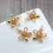 10pcs CZ Pave Stamen Charm, Zircon five petals Pendant, Branches Charm, 15.5mm DIY Jewelry Making Material Craft Supplies