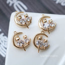 10pcs CZ Pave cat Charm, cat Zircon Connector, 14x19mm Gemstone Charm, Jewelry Making, Material Craft Supplies