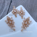 10pcs flower CZ Pave Charm, flower Zircon Connector, Clear grass Gemstone Charm, Jewelry Making, Material Craft Supplies