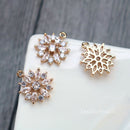 10pcs flower CZ Pave Stamen Charm, Zircon flower Pendant, flower Charm, 15mm DIY Jewelry Making, flower Material Craft Supplies