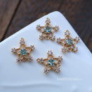 10pcs Five pointed star zircon Charm pendant, 15mm Zircon Charm, Star CZ Pave Pendant Charm, earrings bracelet necklace Jewelry Making