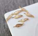 10pcs Angel wings Charm, 4x16mm feather Pendant Charm, DIY earrings necklace pendant Jewelry Making