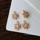 10PCS Snowflake Zirconia Charms, CZ Pave Flower Pendant, Rhinestone Charm, CZ Pave Snowflake diy Jewelry Making