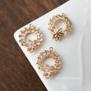 10pcs flower Zircon Charms, CZ Pave Flower Pendant, crystal Connecto, CZ Pave flower diy Jewelry Making