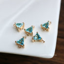 10pcs Triangle Glass zircon Charm pendant, 6mm Zircon Charm, CZ Pave Pendant Charm, earrings necklace pendant Jewelry Making