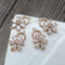 2pcs flower CZ Pave Leaves Pendant Charm, Zircon Six petals flower Connector, Leaves Jewelry Making, Material Craft Supplies