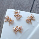 10pcs CZ Pave Bowknot Charm, Zircon Bowknot Pendant, 12*16mm ,Bowknot Jewelry Making,Material Craft Supplies