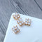 10pcs Four petal flower grass CZ Pave Charm, Clear Zircon Connector, 7.7*10mm Gemstone Charm,Jewelry Making, Material Craft Supplies