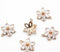 10pcs flower CZ Pave Charm, Zircon flower leaf Connector, Zircon flower 13.5mm Jewelry Making, Material Craft Supplies