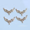 10pcs cz pave antlers charm pendant, pave semicircle connector, gold plated over brass, cz pave link