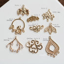 10pcs flower charm pendant, cz pave charm, crystal pendant