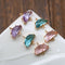 10pcs Crystal Glass Pendant Charm, Purple, pink, blue, red Faceted Lucite beads, Half moon Channel Charm, Bezel Gemstone, wholesale prices