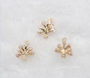 10pcs CZ Pave Small tree Charm, 13x14mm CZ Zircon tree Pendant, Zircon Jewelry Making, Zircon Material Craft Supplies