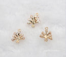 10pcs CZ Pave Small tree Charm, 13x14mm CZ Zircon tree Pendant, Zircon Jewelry Making, Zircon Material Craft Supplies