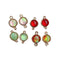 10pcs Crystal Glass Pendant Charm, White, red, red, green pave semicircle, Faceted Lucite beads, Half moon Channel Charm, Bezel Gemstone