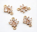 10pcs flower Zircon Pendant Charm, 10mm flower CZ Pave Connector Pendant, Earrings, necklaces, bracelets, handmade semi-finished materials