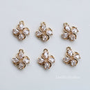 10pcs Four petal flower zircon Charm pendant, 12mm Zircon Charm, CZ Pave Pendant Charm, earrings bracelet necklace Jewelry Making