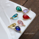 20pc Teardrop Glass zircon pendant Charm, Zircon Charm CZ Pave Pendant Charm, DIY pendant Jewelry Making