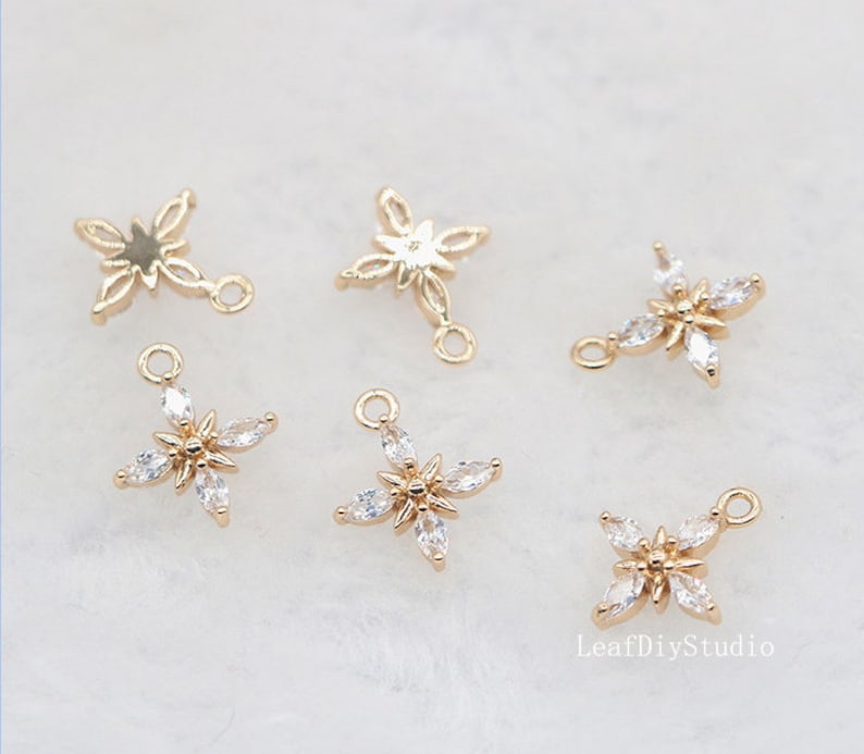 10pcs Cross CZ Pave Charm, 12mm Zircon Cross Connector, Cross Charm, Jewelry Making, Material Craft Supplies