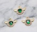 10pcs CZ Pave Little angel 8*14mm Charm Pendant, 3x22mm Zircon Connector, Jewelry Making, Material Craft Supplies