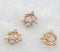 10pcs cz pave Small wreath charm, 11.8x13.1mm Flower pendant, pave Flower charm, gold plated over brass