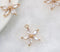 10pcs CZ Pave Five petal flower Charm, 12mm flower Zircon Pendant , Jewelry Making, Material Craft Supplies